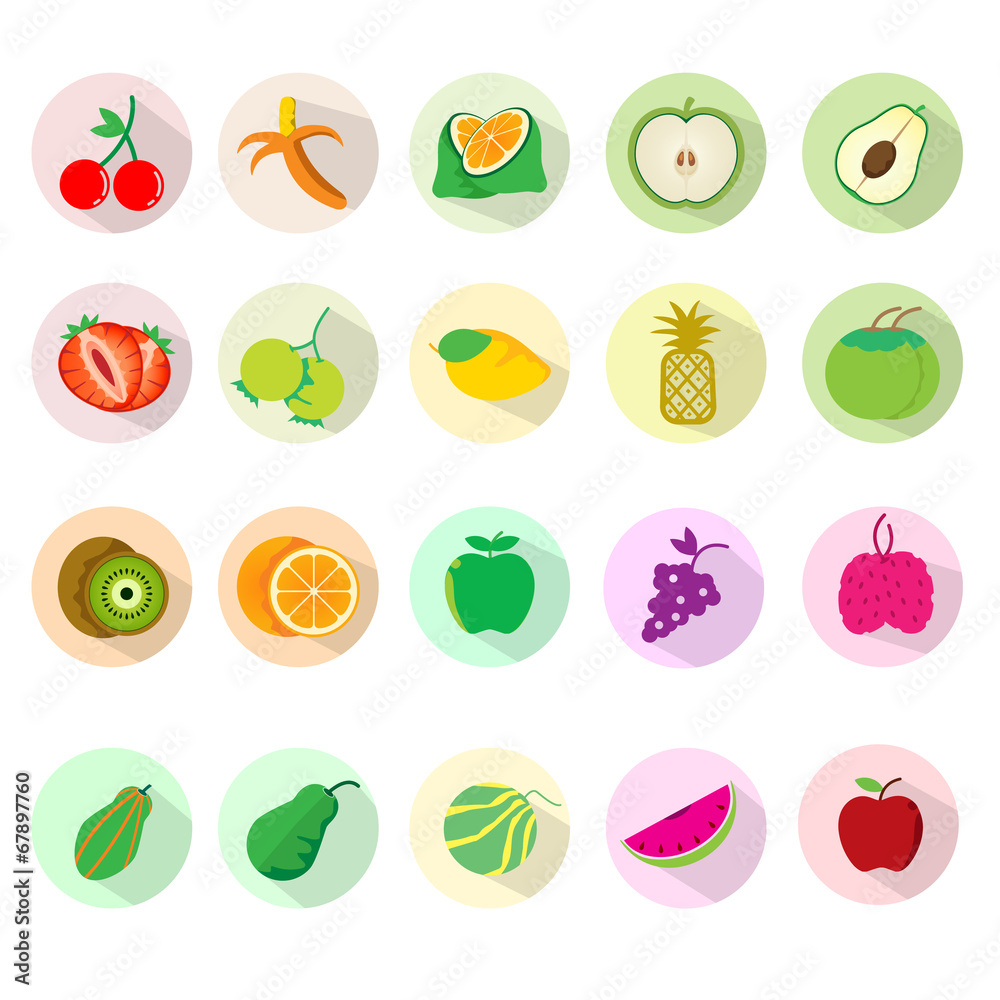 Fruit icon sets. Illustration eps10 Fruit icon sets. Illustration eps10