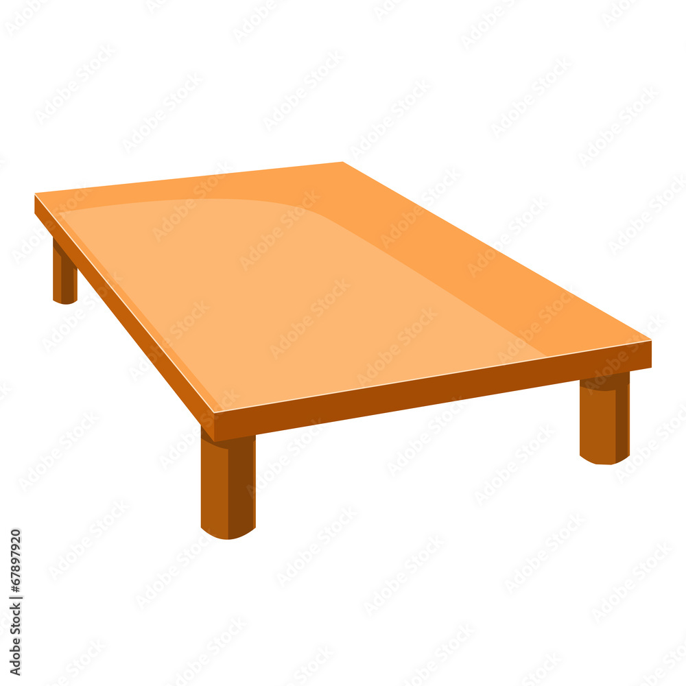 Wooden table isolated illustration