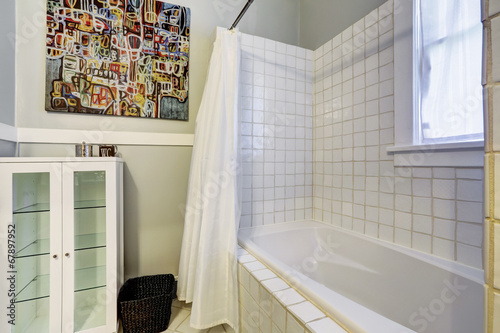 Bright empty bathroom interior