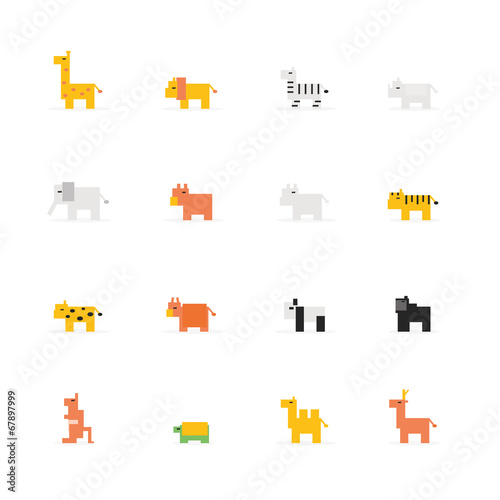 Fototapeta Naklejka Na Ścianę i Meble -  Pixel wildlife animal icon