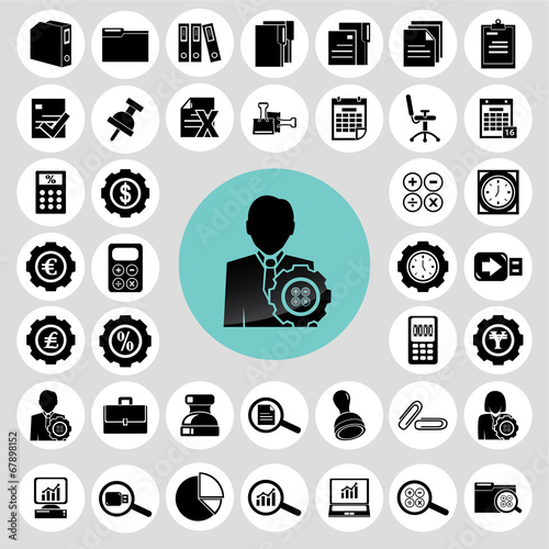 Accountant icons set, Illustration eps10