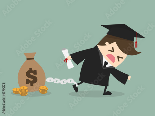 man want to graduate as make debt.