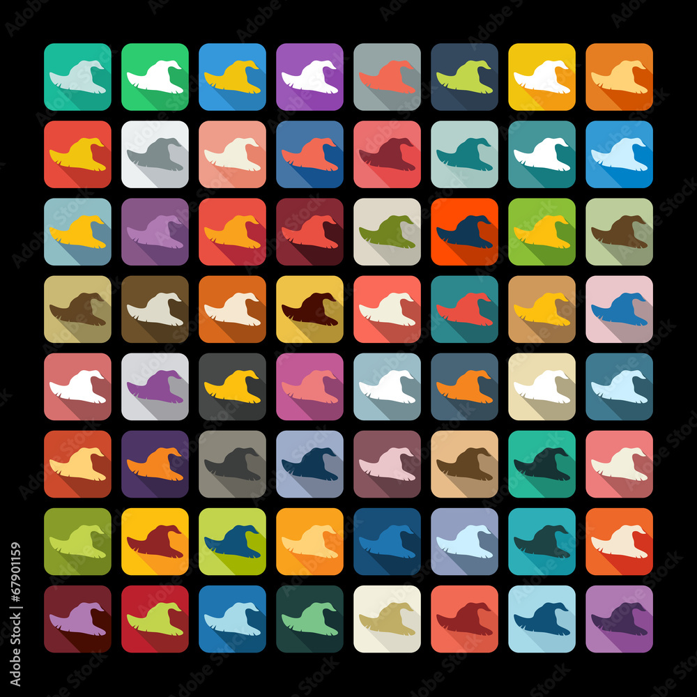 Flat design: witch hat Flat design: witch hat