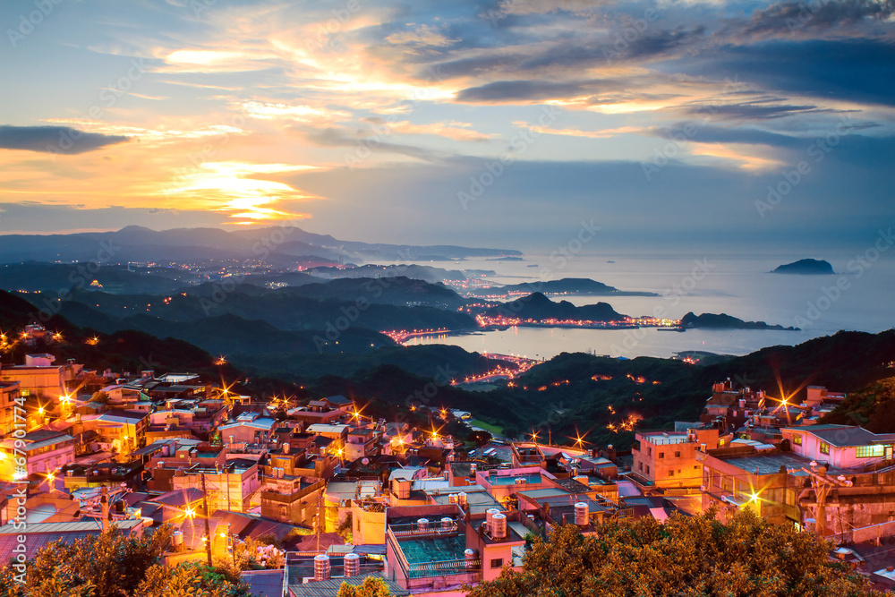 The seaside mountain town scenery in Jiufen