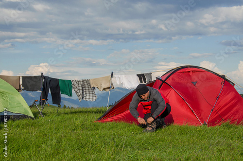 Camp at mountain