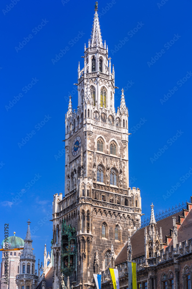 The New Town Hall architecture in Munich, Germany