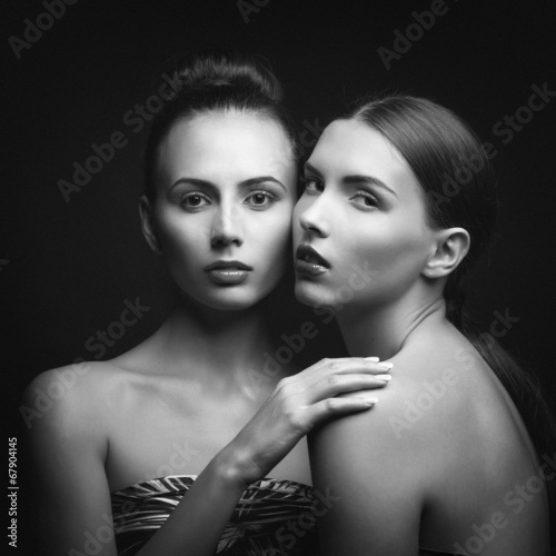 Portrait of a two beautiful sexy young women