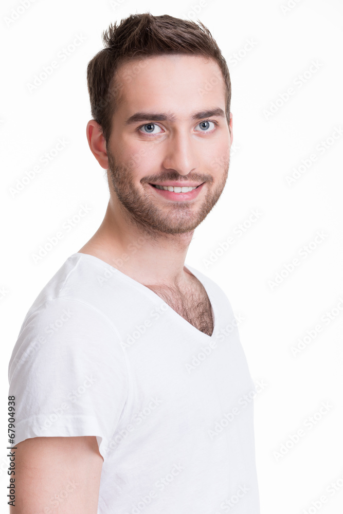 Portrait of smiling happy young man. Portrait of smiling happy young man.