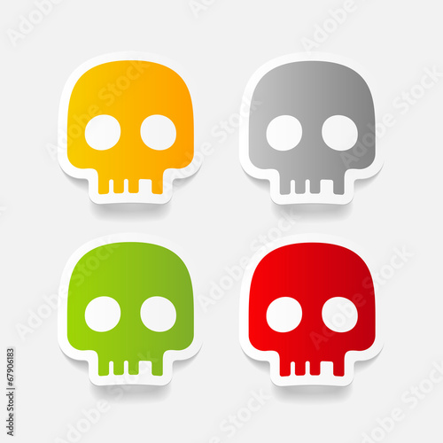 realistic design element: skull