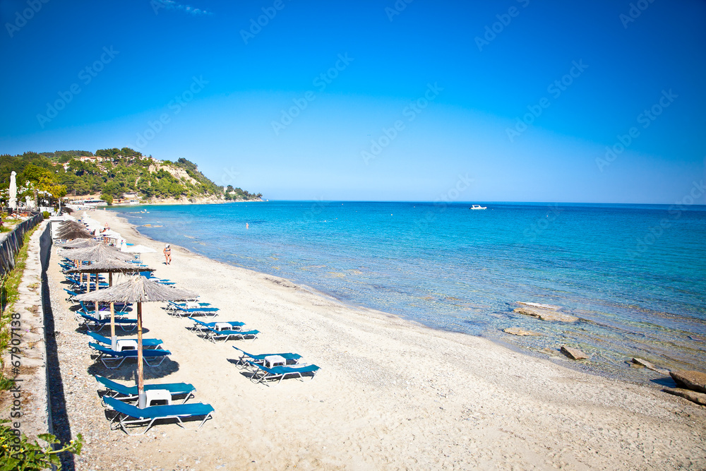 Loutra sand beach, Halkidiki,  Greece.