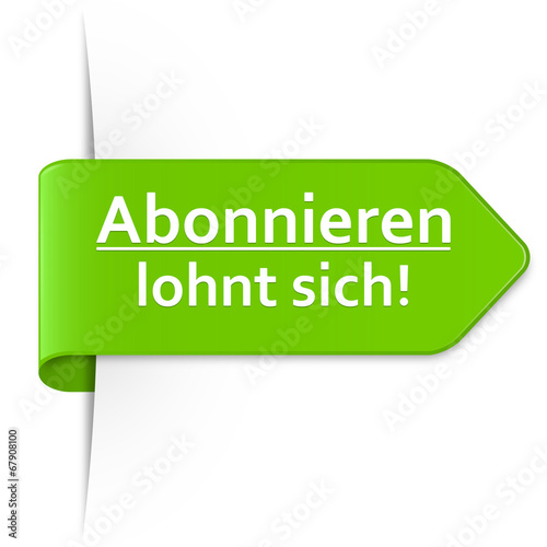 Langer hellgrüner Sticker Pfeil – Abonnieren lohnt sich!