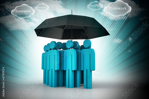 business people under an umbrella