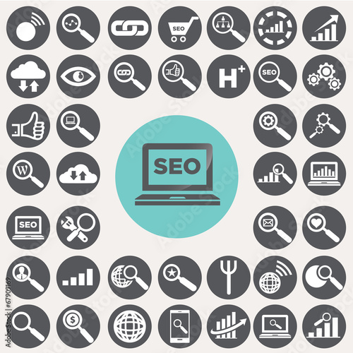 SEO and Internet icons set. Illustration eps10