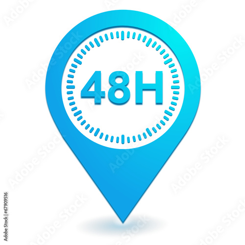 48 heures sur symbole localisation bleu