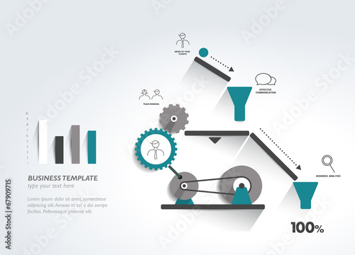 Moving working mechanism. Infographics diagram.