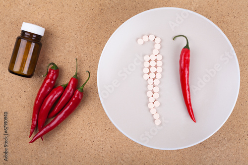 Red chili pepper with vitamins