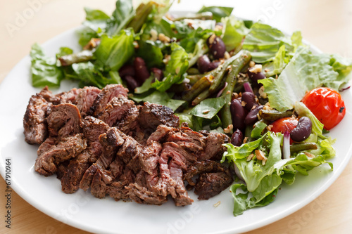 beef with salad