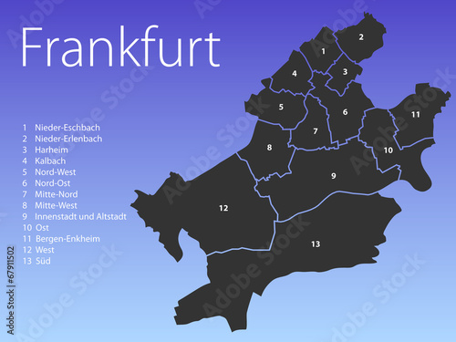 Landkarte Frankfurt