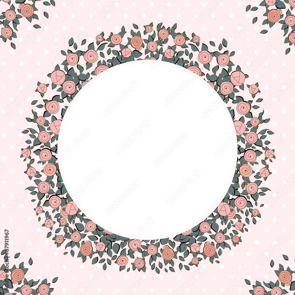 Retro background with pink roses. Retro background with pink roses.