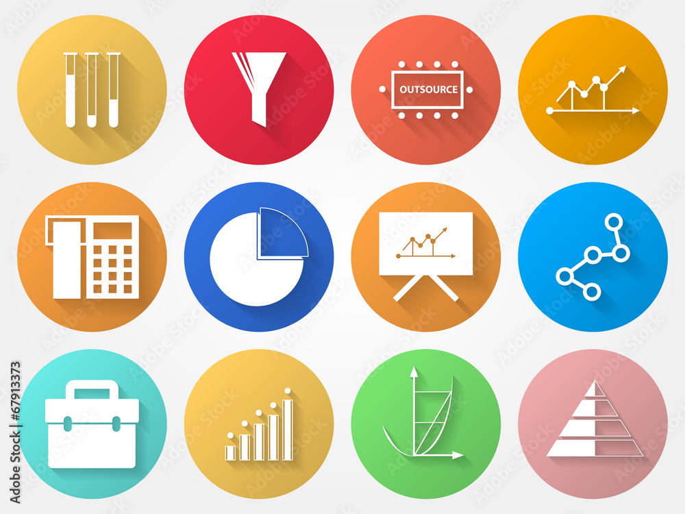 Vector circle icons for outsource Vector circle icons for outsource