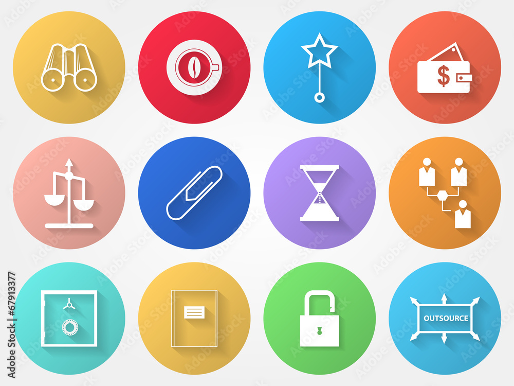 Vector circle icons for outsource