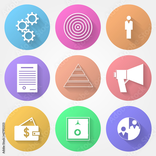 Vector circle icons for outsource