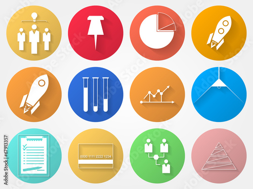 Vector circle icons for outsource