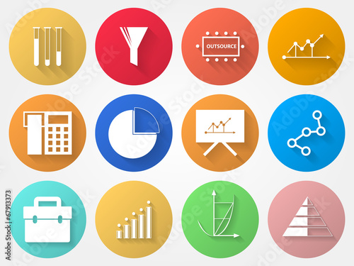 Vector circle icons for outsource