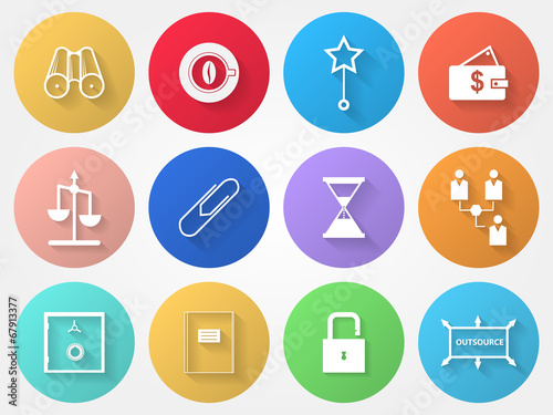 Vector circle icons for outsource