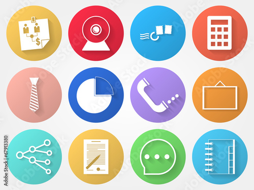 Vector circle icons for outsource