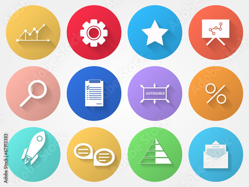Vector circle icons for outsource