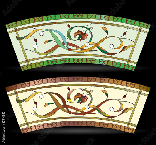 Elegance abstract floral stained glass window