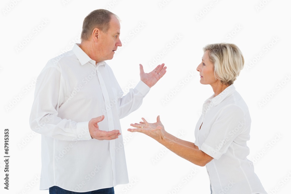 Angry older couple arguing with each other Angry older couple arguing with each other