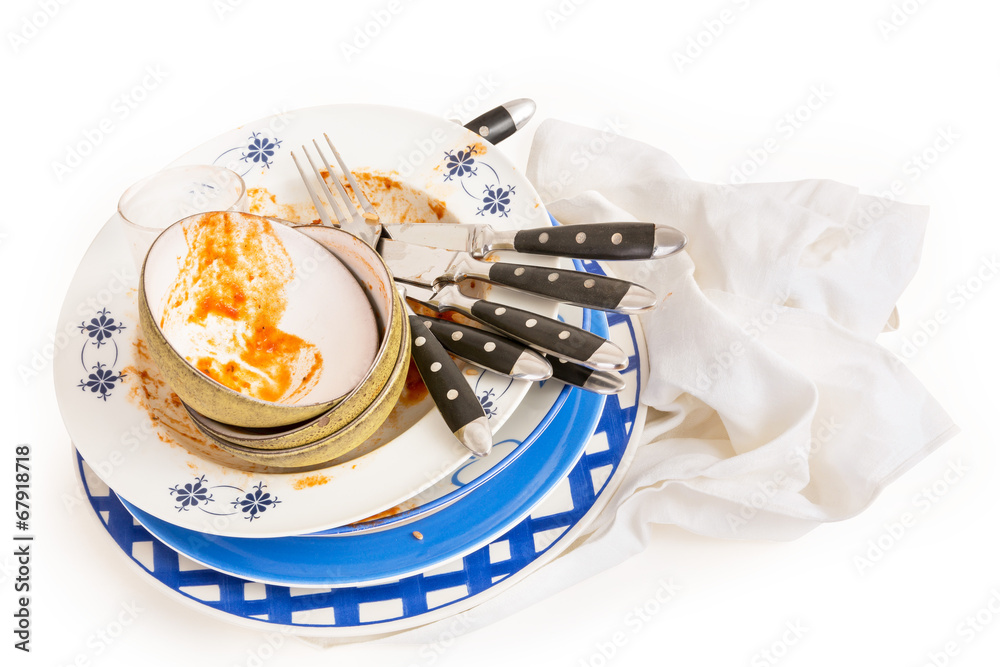 Dreckiges Geschirr foto de Stock Adobe Stock