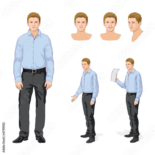 Man in different poses