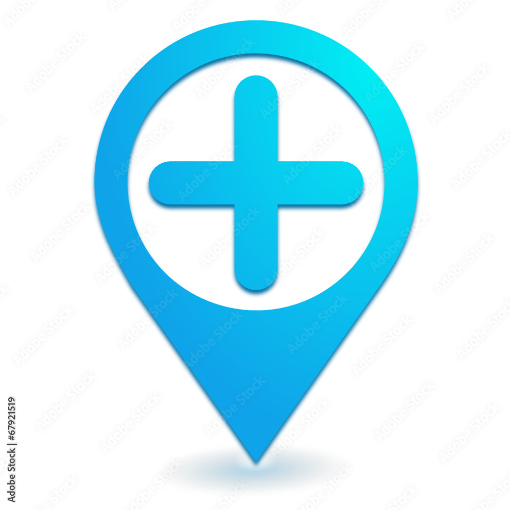 Obraz premium ajouter sur symbole localisation bleu