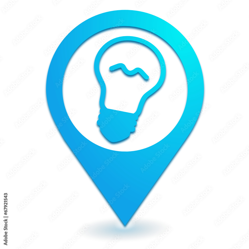 ampoule sur symbole localisation bleu ampoule sur symbole localisation bleu