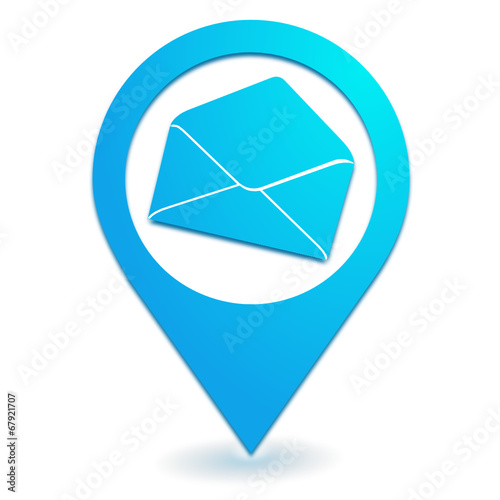 enveloppe postale sur symbole localisation bleu