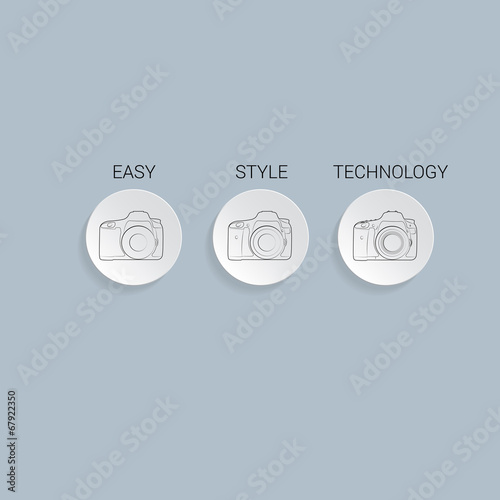 Camera Icon, flat vector illustration