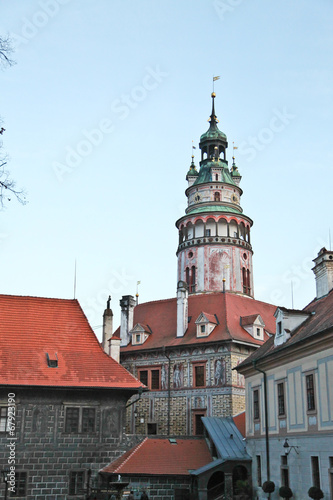 Beautiful tower of Cesky Krumlov castle