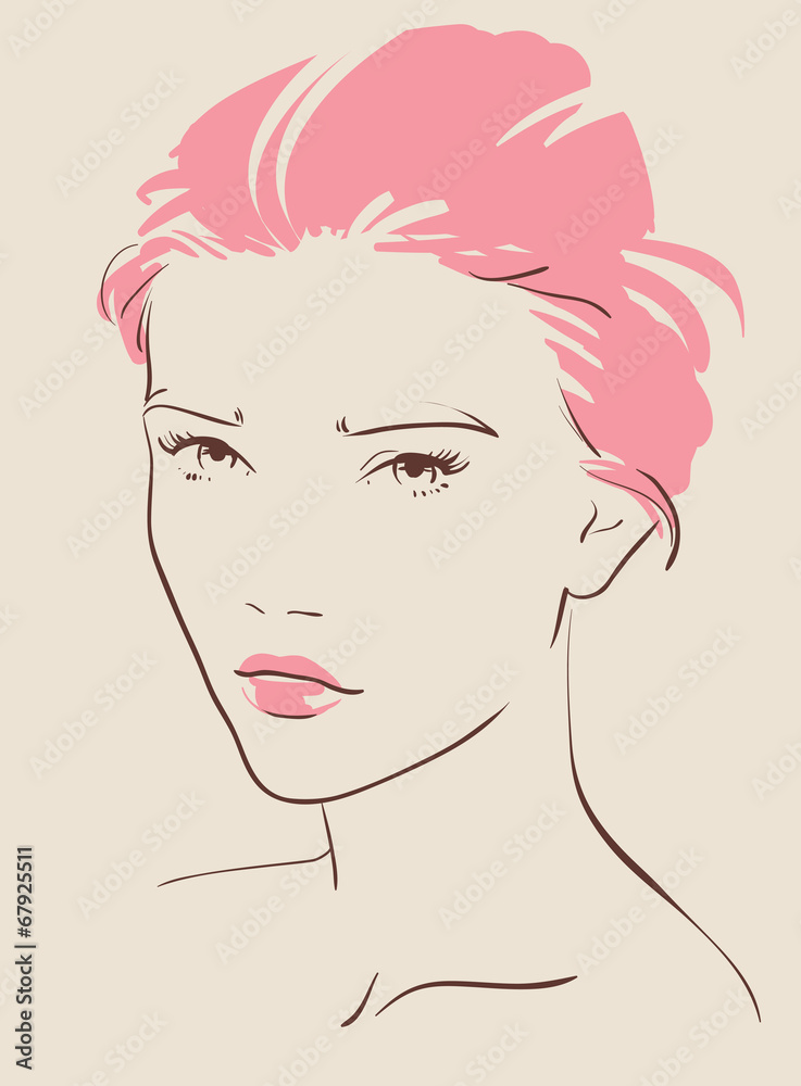 beautiful woman face hand drawn vector illustration beautiful woman face hand drawn vector illustration