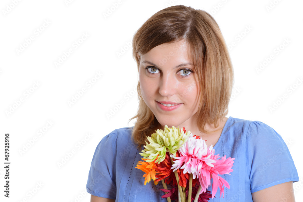 Fototapeta premium beautiful girl with flowers