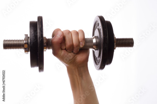 Hand with dumbbell