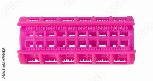 Fotografi pink plastic curler