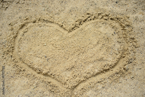 heart drawn in the sand