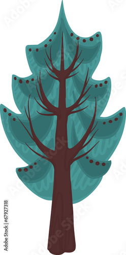 Illustration of conifer tree. Isolated