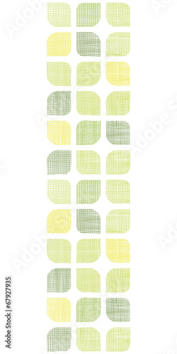 Abstract textile green rounded squares vertical seamless pattern