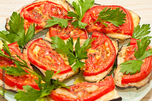 Baked eggplant with tomatoes