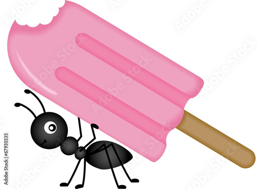 Ant Carrying Ice Cream Stick