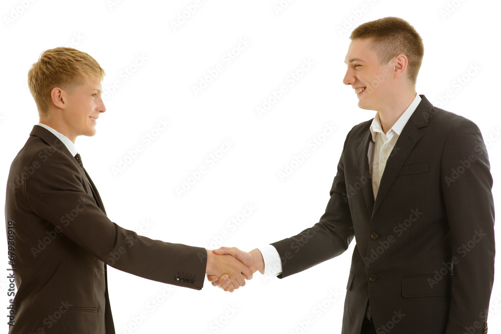 shake hands isolated smiling